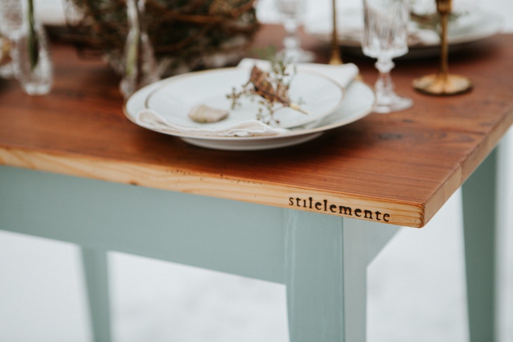Green Wedding Winterhochzeit Tischdeko Detail