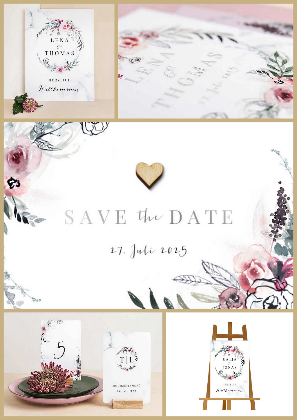 Boho-Hochzeitspapeterie