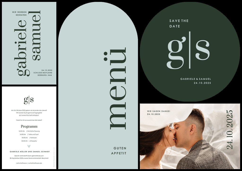 moderne schlichte Hochzeitskarten